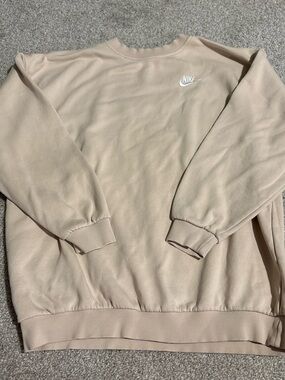 Nike Big Kids Cream Tan Sweatshirt XL Crew Neck